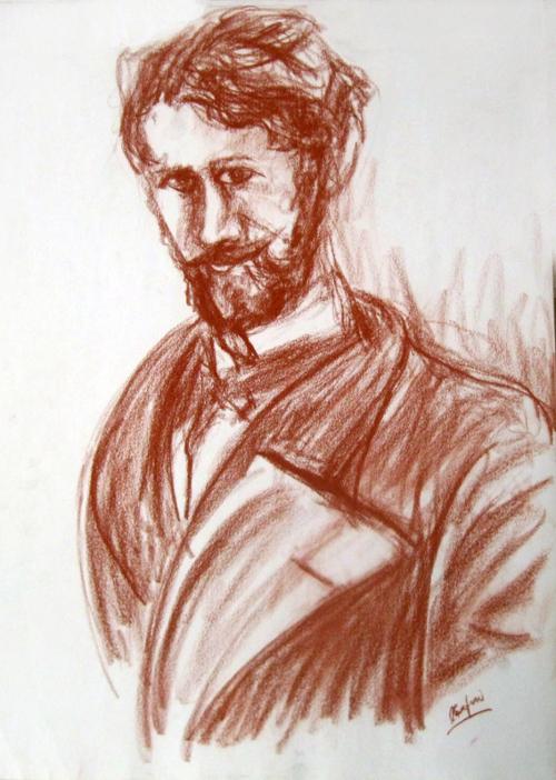 Sketch of Wilhelm von Gloeden by Pacifico Palumbo